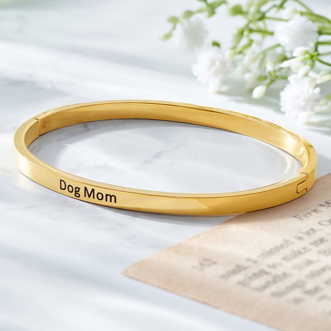 Dog Mom Gold Mantra Band