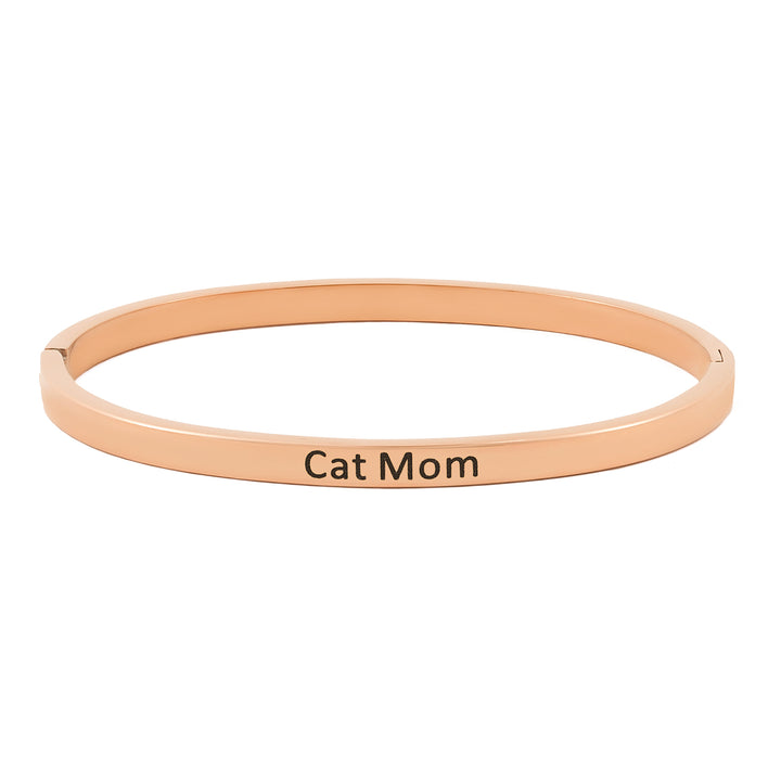 Cat Mom Rose Gold Mantra Band