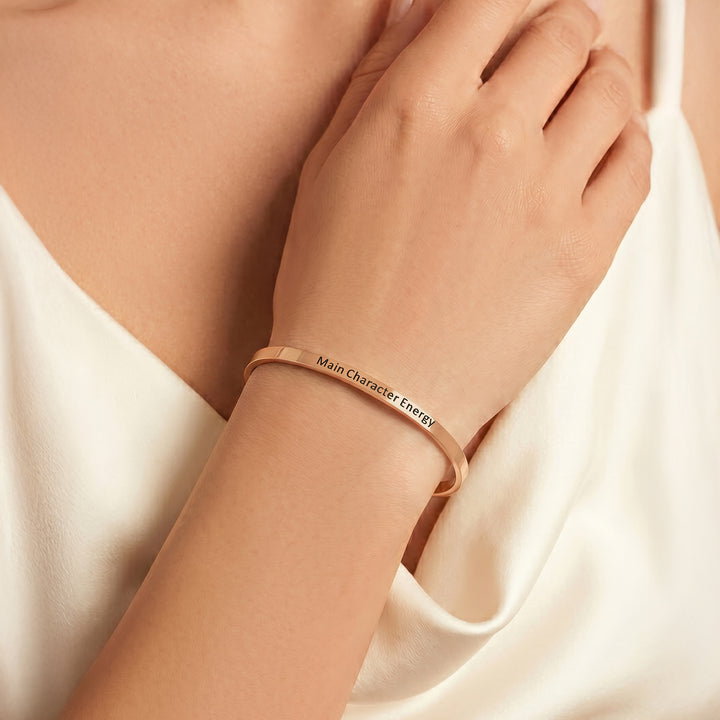 Main Character Energy Rose Gold Mantra Band