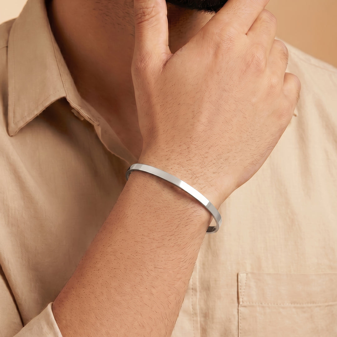 Minimal Silver Mantra Band