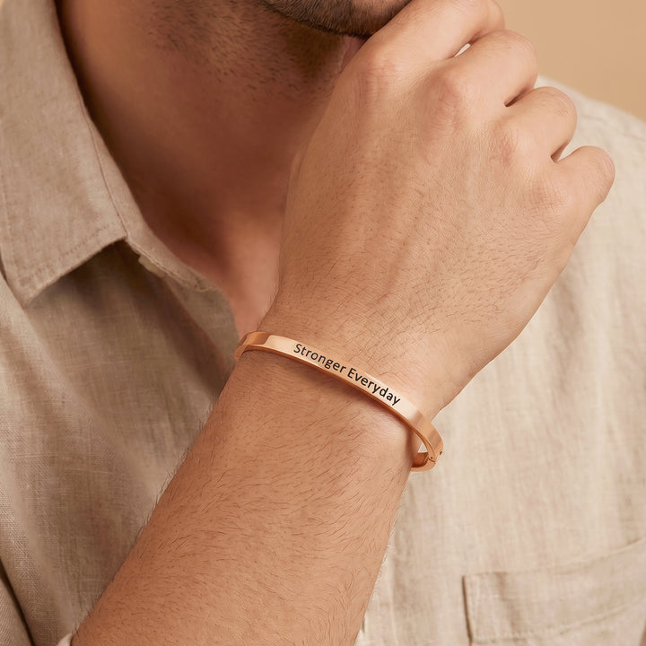 Stronger Everyday Rose Gold Mantra Band