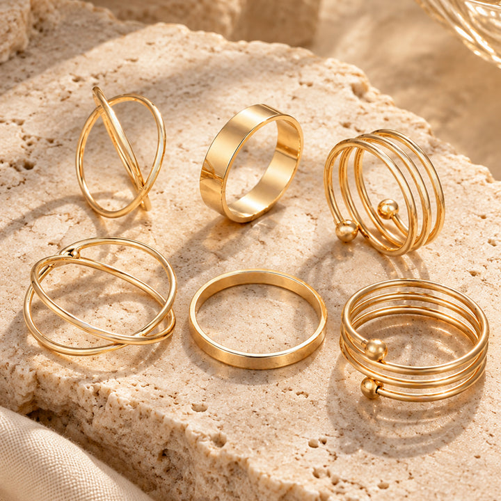 Galactic Gold Midi Rings