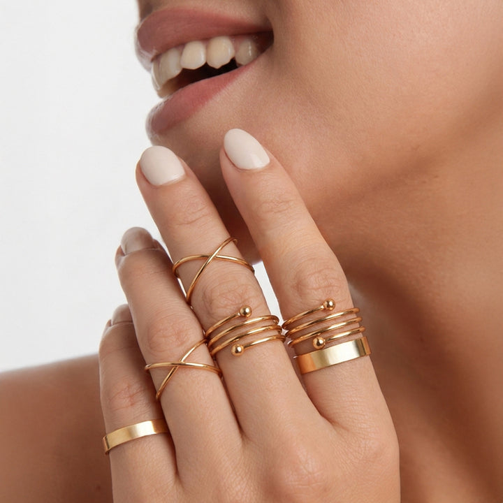 Galactic Gold Midi Rings