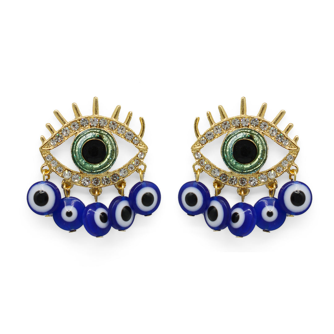 Aria Evil Eye Gold Earrings