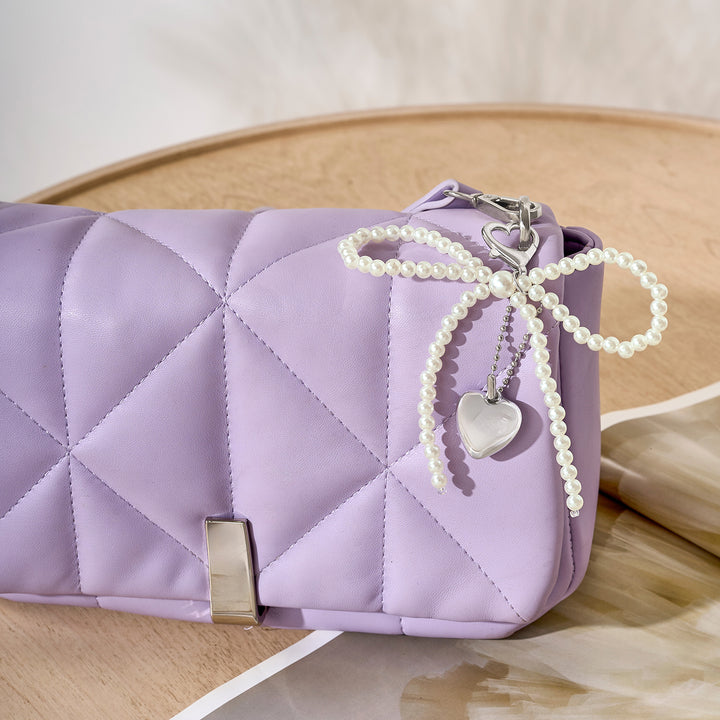 Shimmie Bow White Bag Charm
