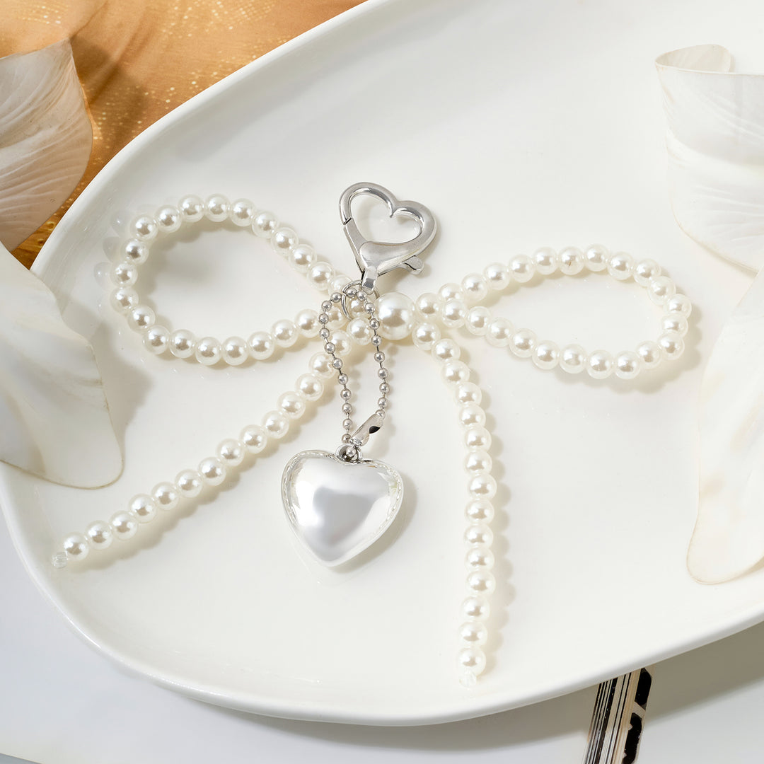Shimmie Bow White Bag Charm