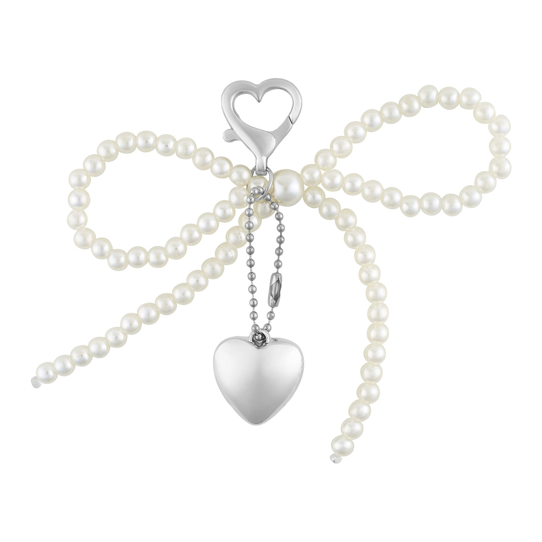 Shimmie Bow White Bag Charm