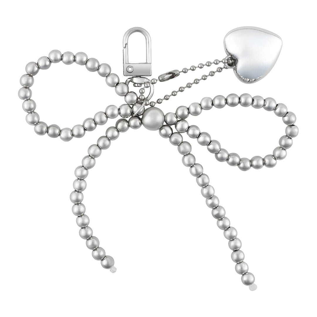 A Bow-Crush Silver Bag Charm
