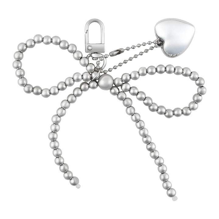 A Bow-Crush Silver Bag Charm