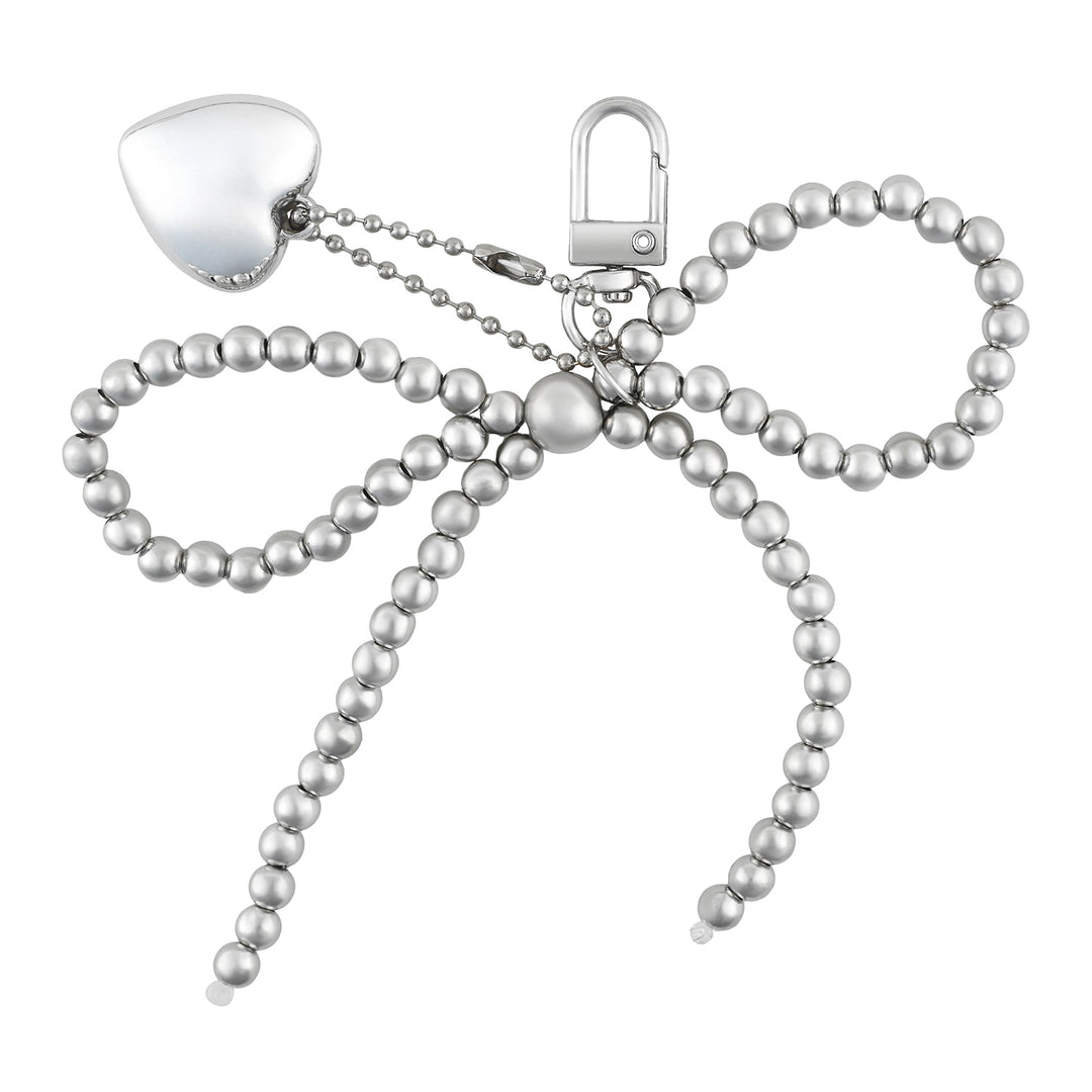 A Bow-Crush Silver Bag Charm