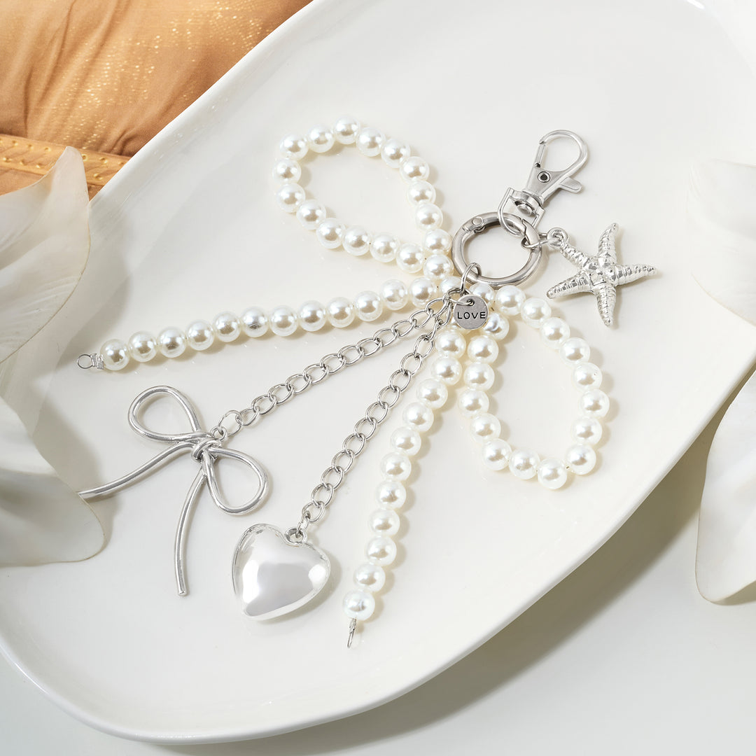 Sea Pearlie Silver Bow Bag Charm