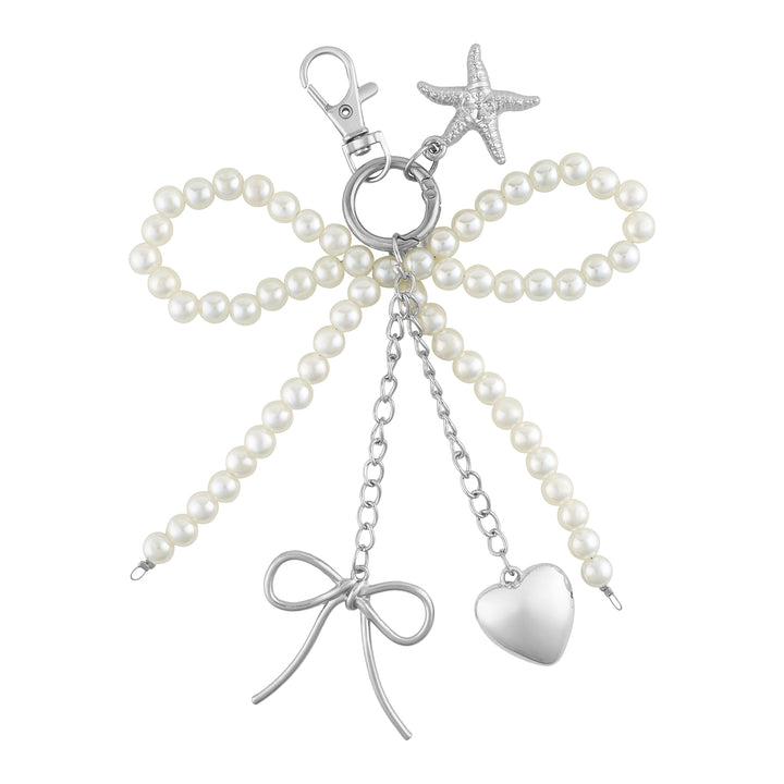 Sea Pearlie Silver Bow Bag Charm
