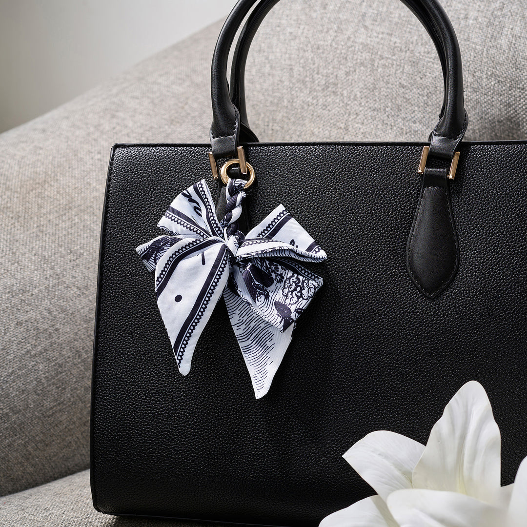 Punk-Bow Black and White Bag Charm
