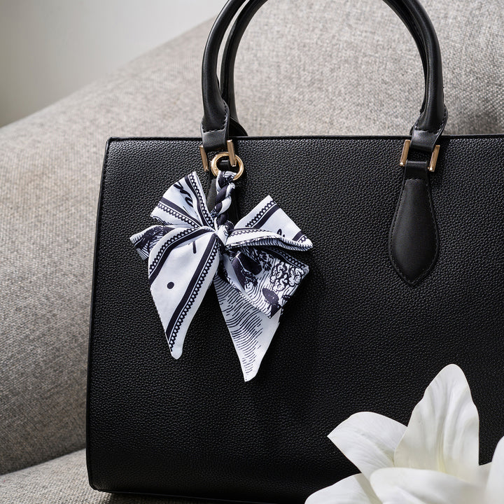 Punk-Bow Black and White Bag Charm