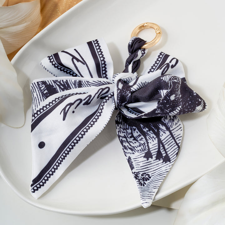 Punk-Bow Black and White Bag Charm