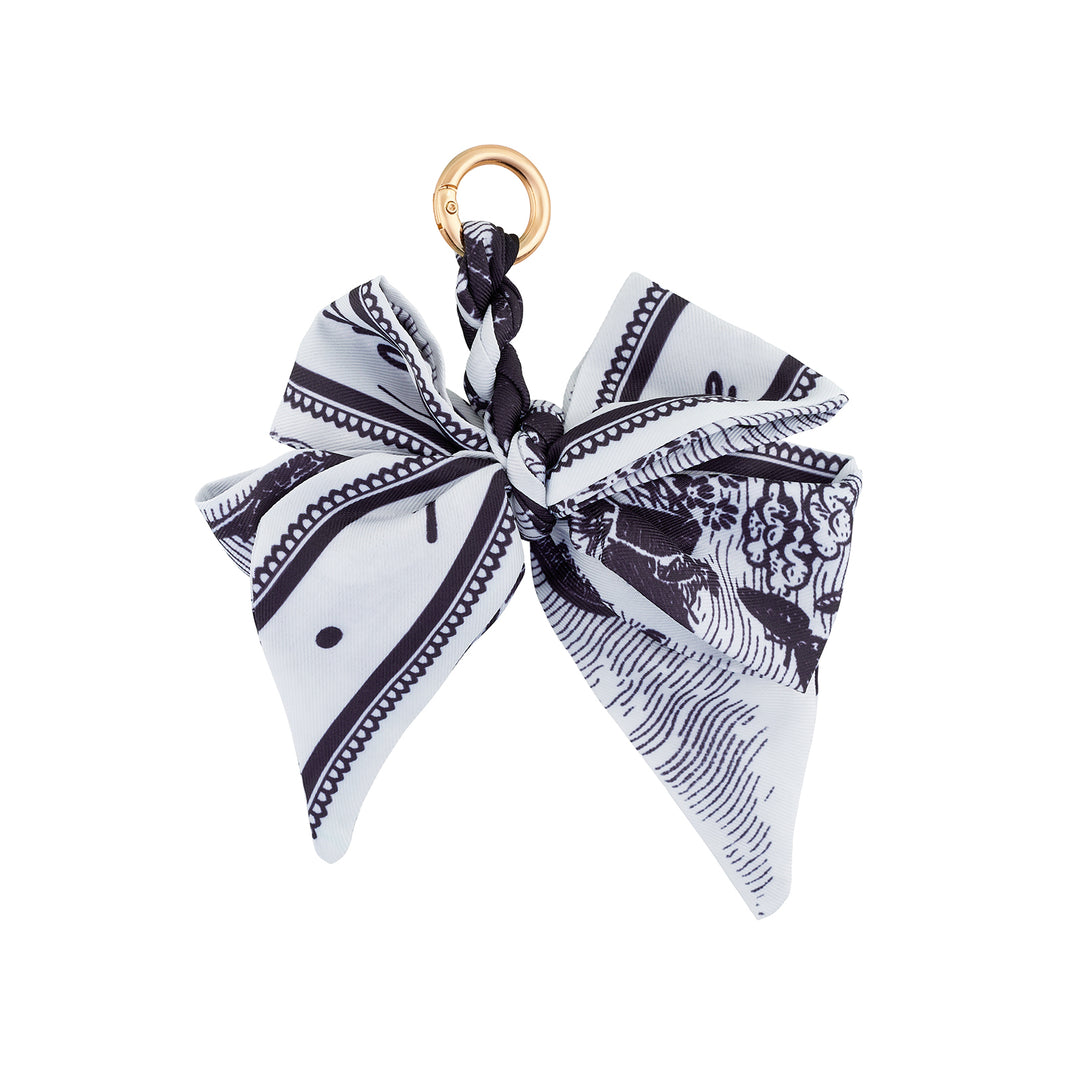 Punk-Bow Black and White Bag Charm