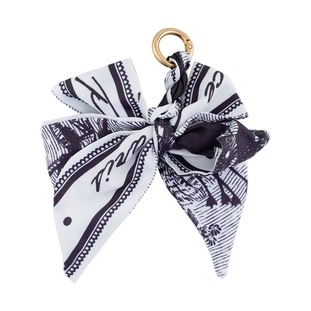 Punk-Bow Black and White Bag Charm