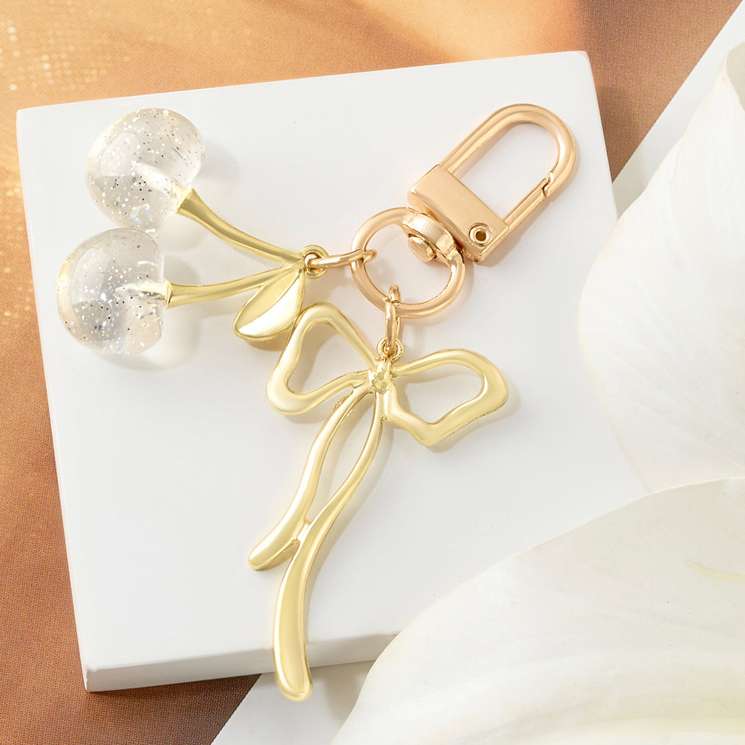 Cherry-Berry White Bag Charm