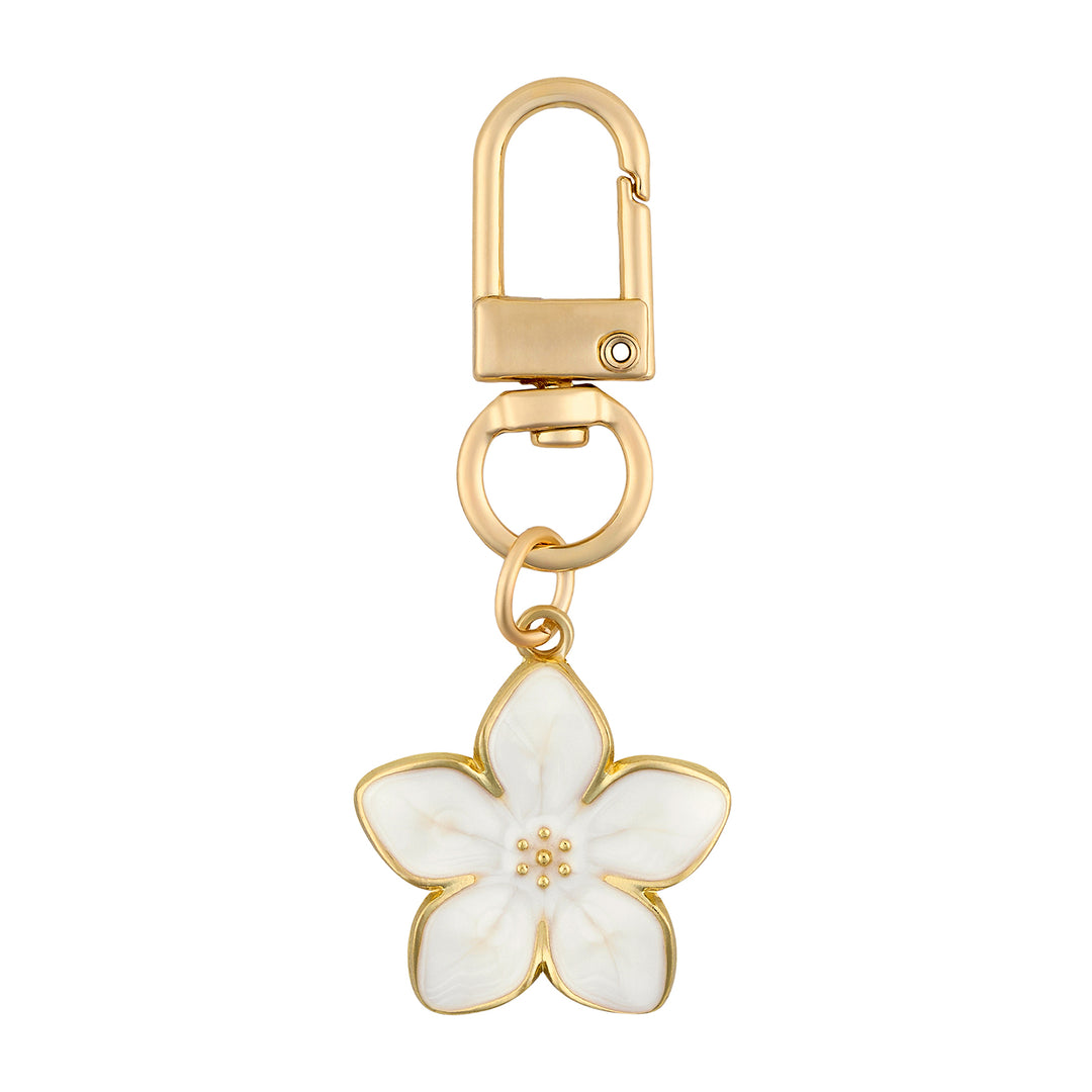 Daisy-Day White Floral Bag Charm