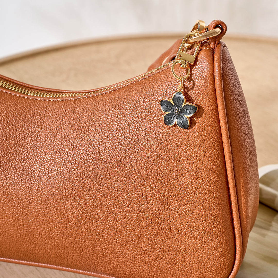 Daisy-Day Black Floral Bag Charm