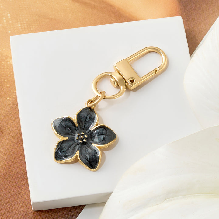 Daisy-Day Black Floral Bag Charm