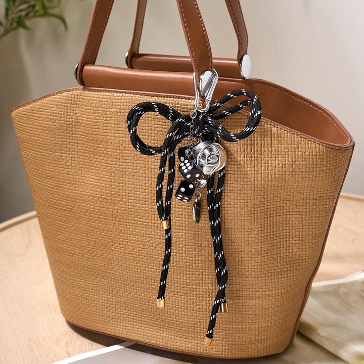 Rebel Black Ribbon Bag Charm