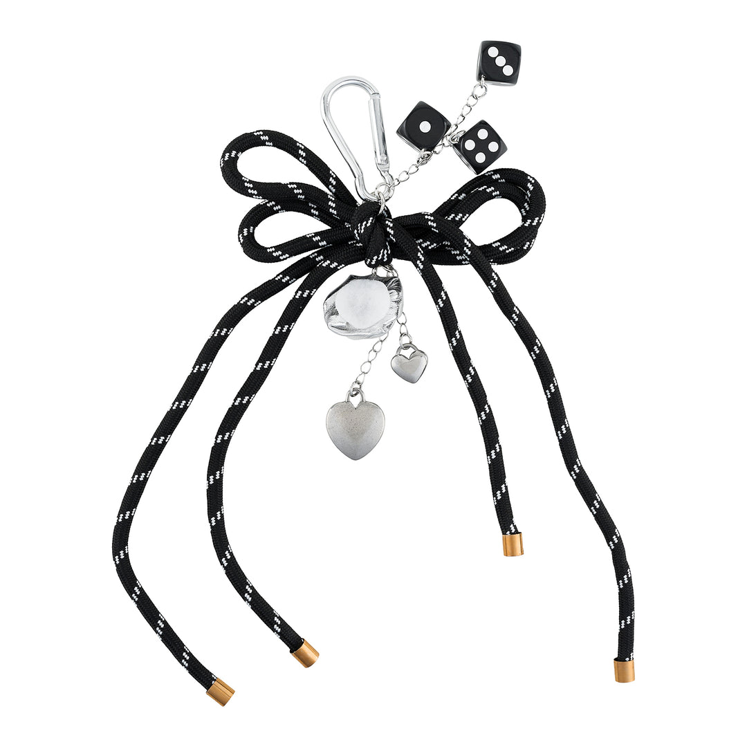 Rebel Black Ribbon Bag Charm