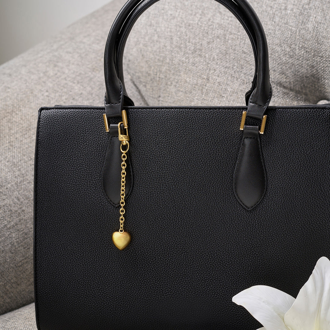 Lovey Dovey Gold Pendant Bag Charm