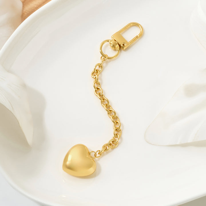 Lovey Dovey Gold Pendant Bag Charm