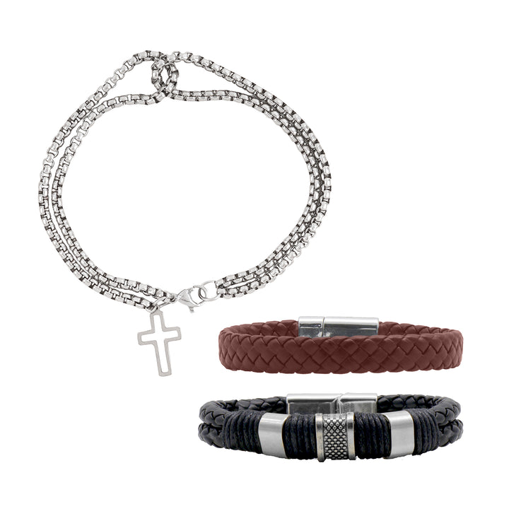 Sean Set of 3  Mens Bracelet Set