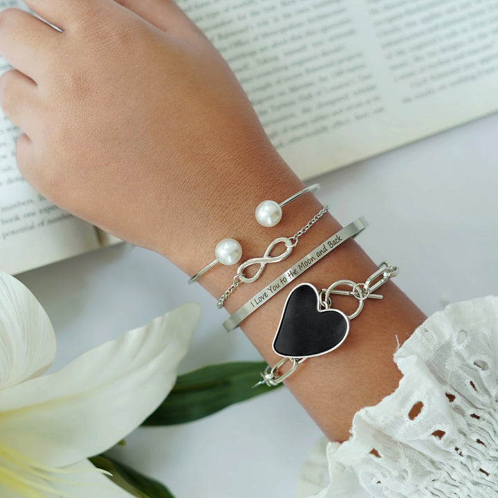 Avonlea Set of 4  Silver Bracelet Set