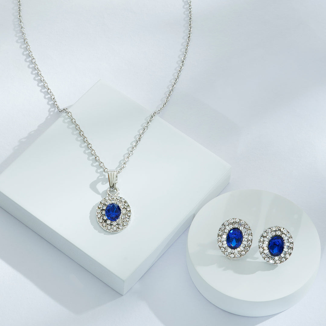 希少 ozwrt gold silver set Oriana Silver and Deep Blue Necklace Set