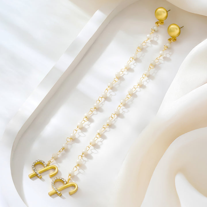 Evania Monogram Gold Earring