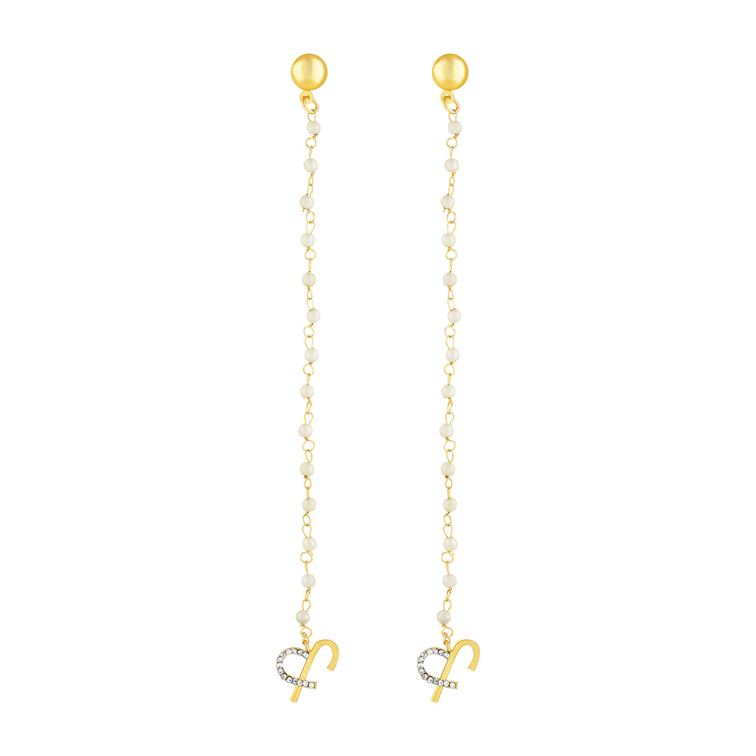 Evania Monogram Gold Earring