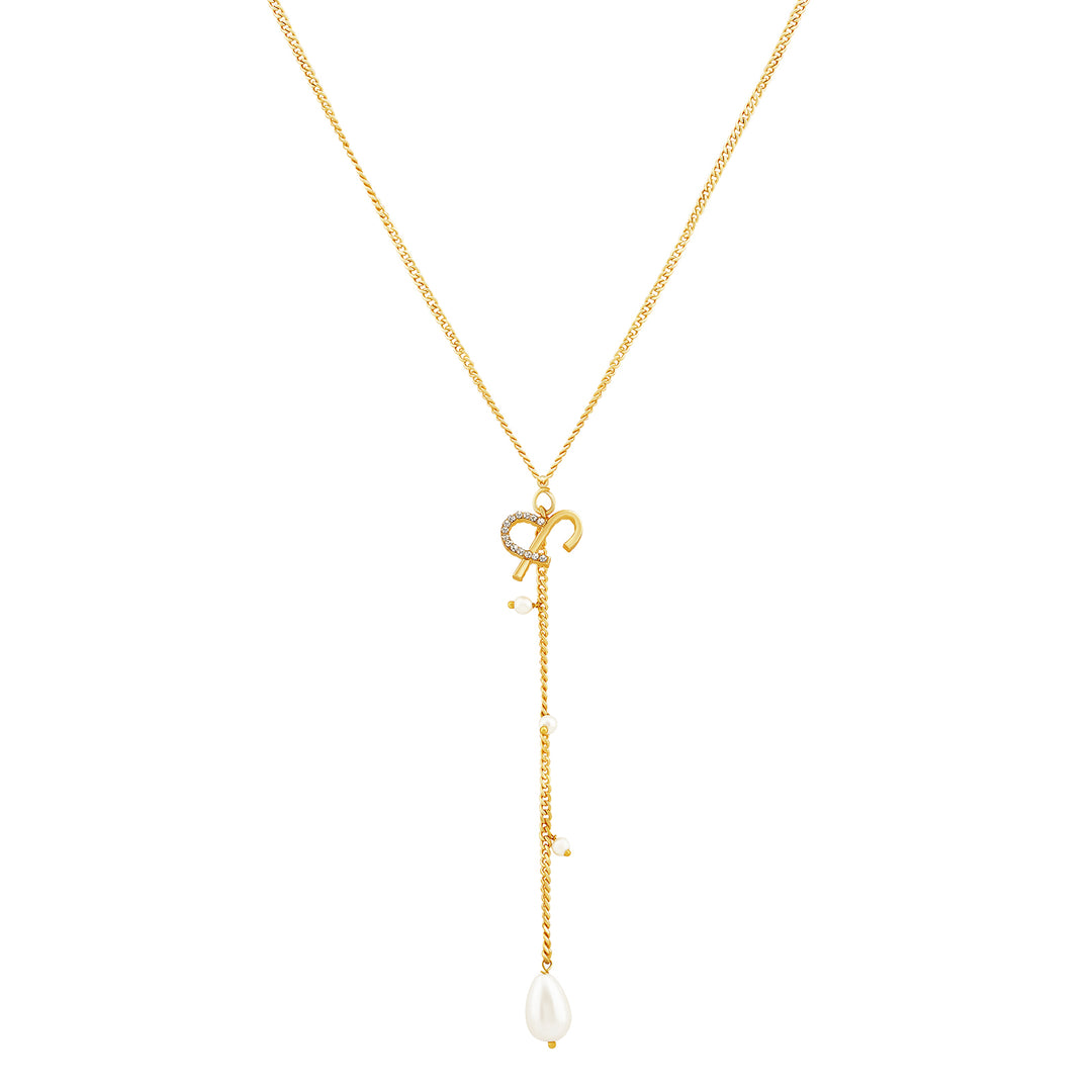 Helia Monogram Gold Necklace