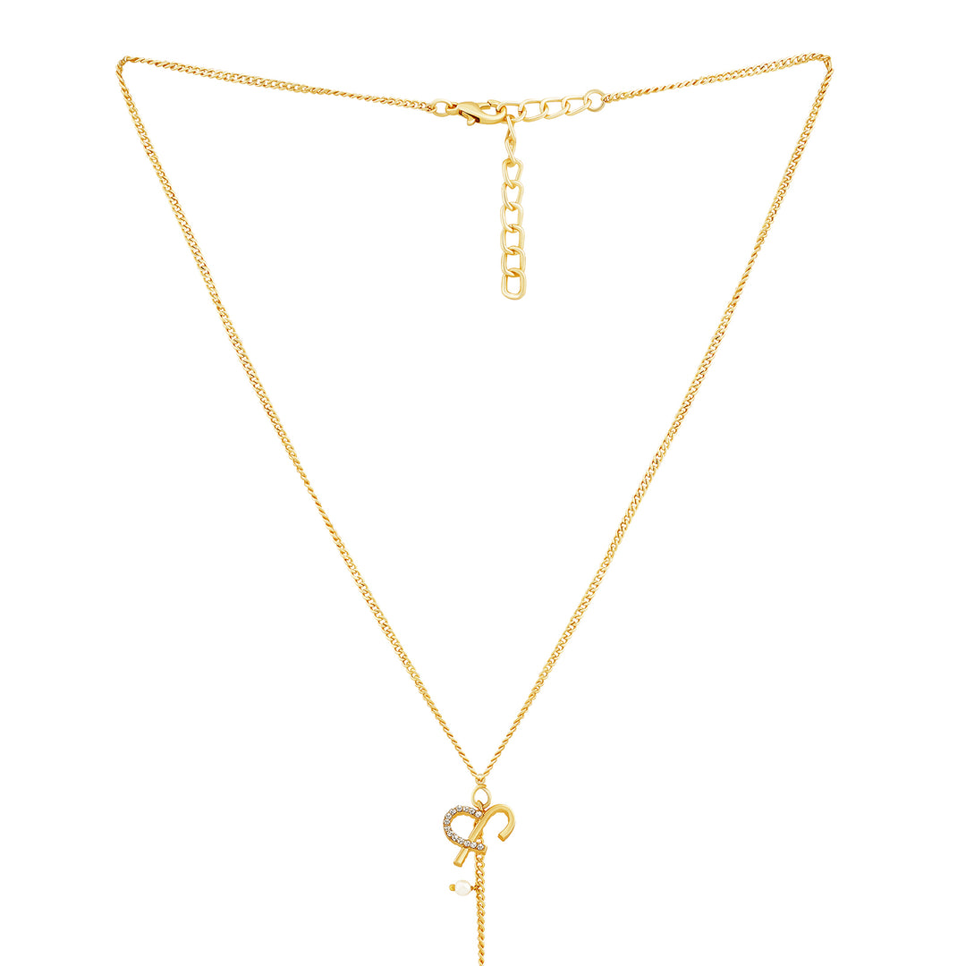 Helia Monogram Gold Necklace