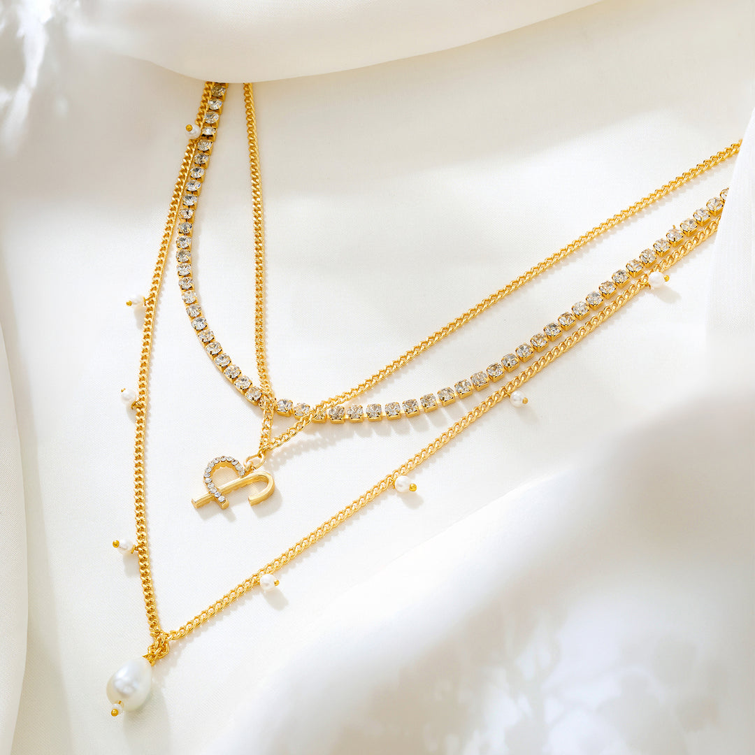 Eva Monogram Gold Necklace