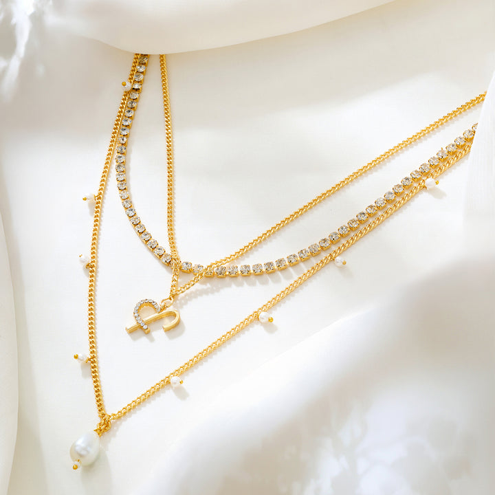 Eva Monogram Gold Necklace
