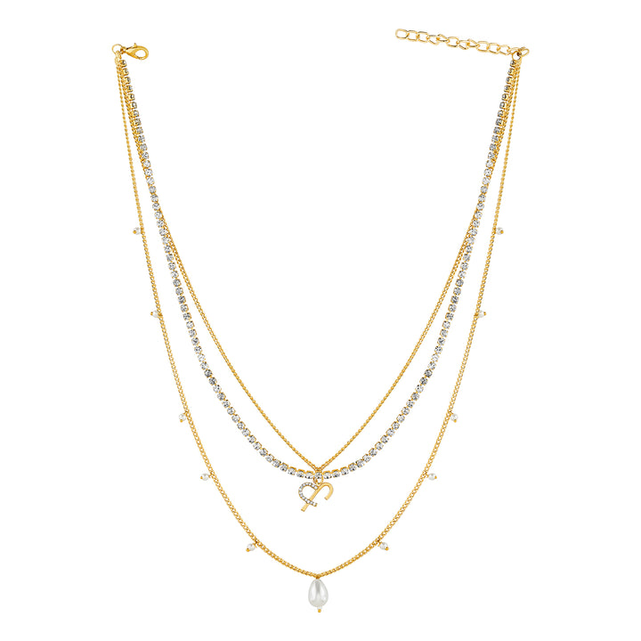 Eva Monogram Gold Necklace