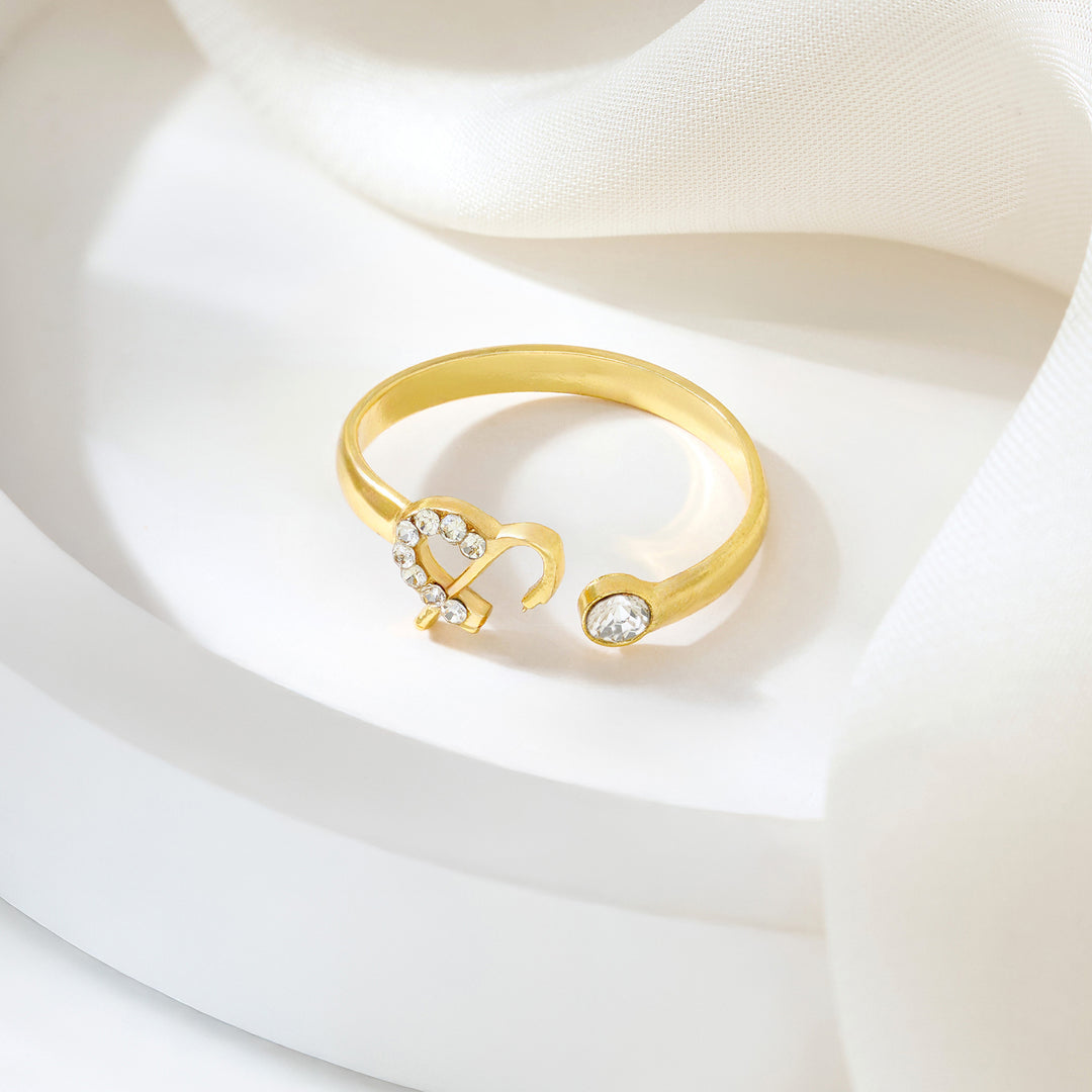 Caelina Monogram Gold Ring