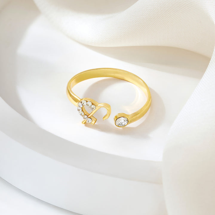 Caelina Monogram Gold Ring