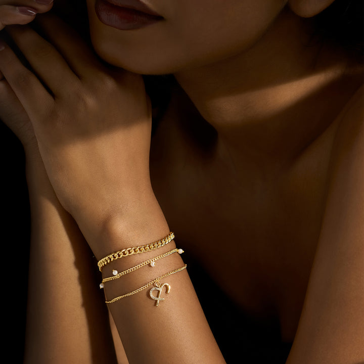 Astraia Monogram Gold Bracelet