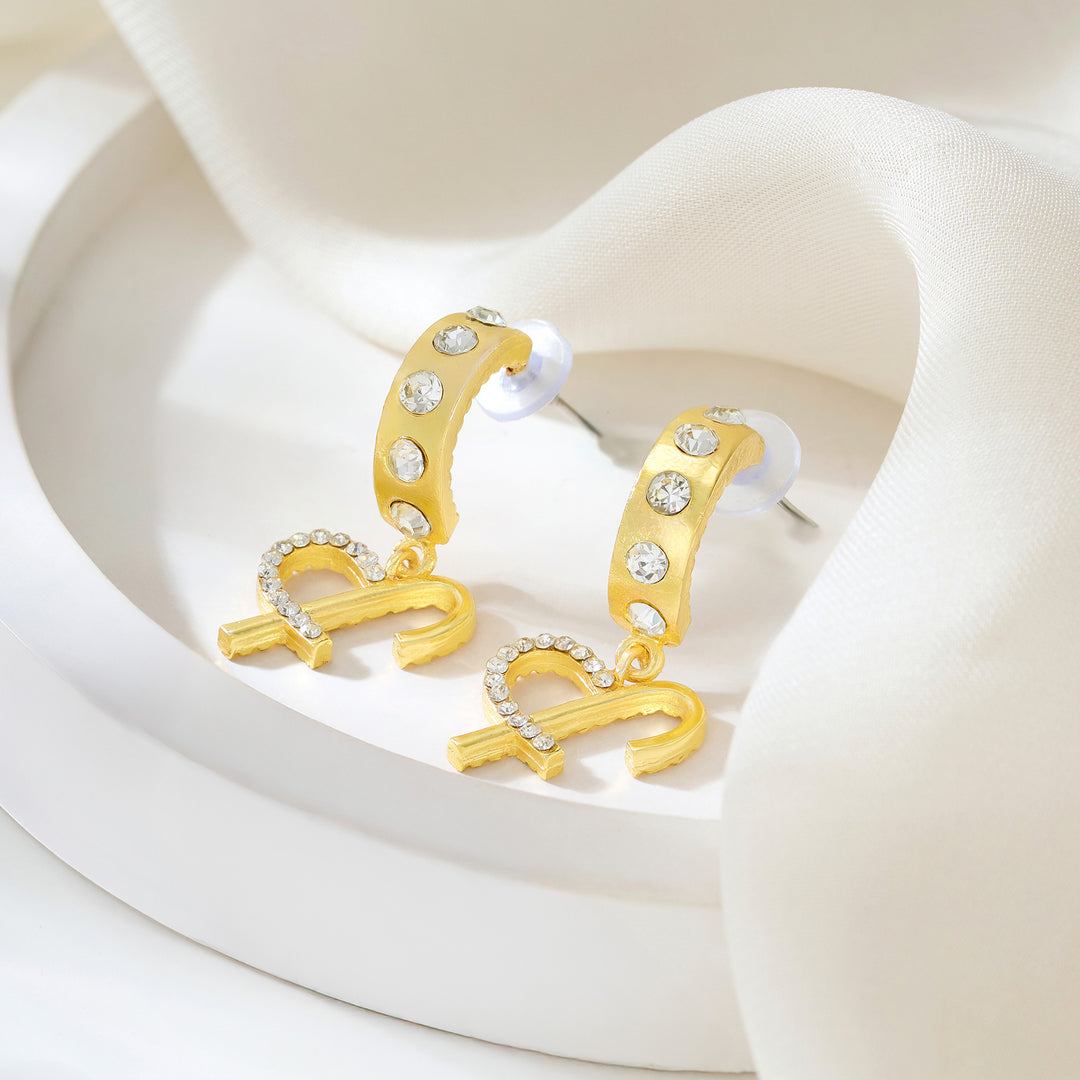 Lysia Monogram Gold Earring