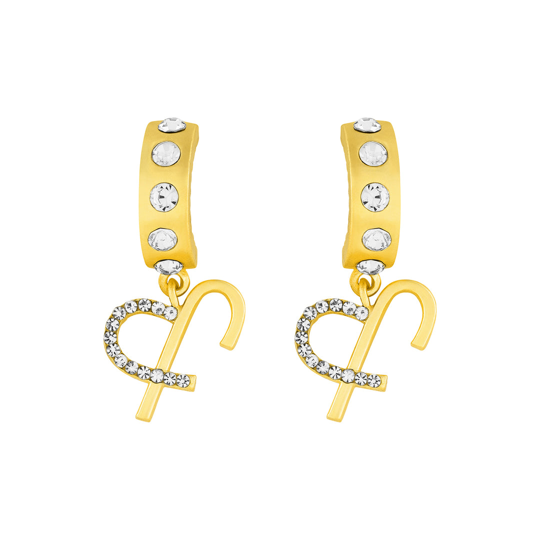 Lysia Monogram Gold Earring