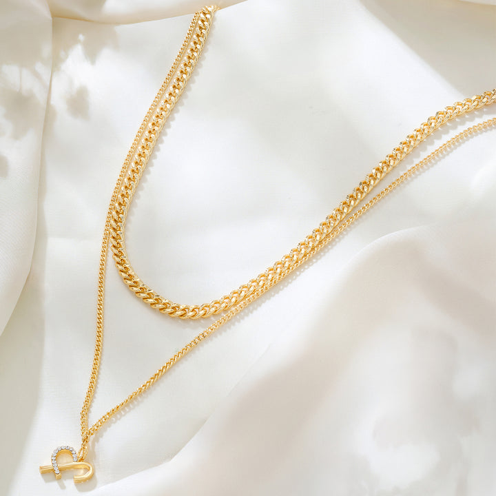 Luciya Monogram Gold Necklace