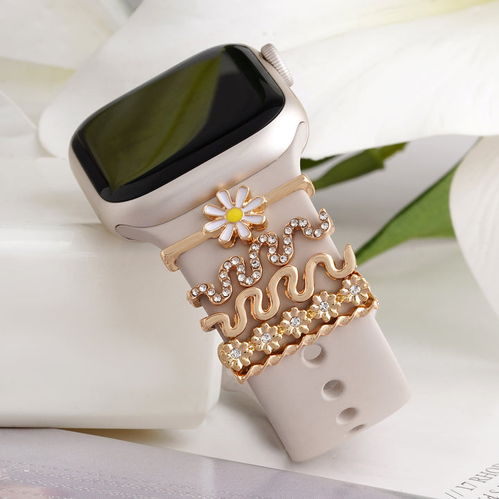 Enchanted Daisy And Gold Ring Watch Charm