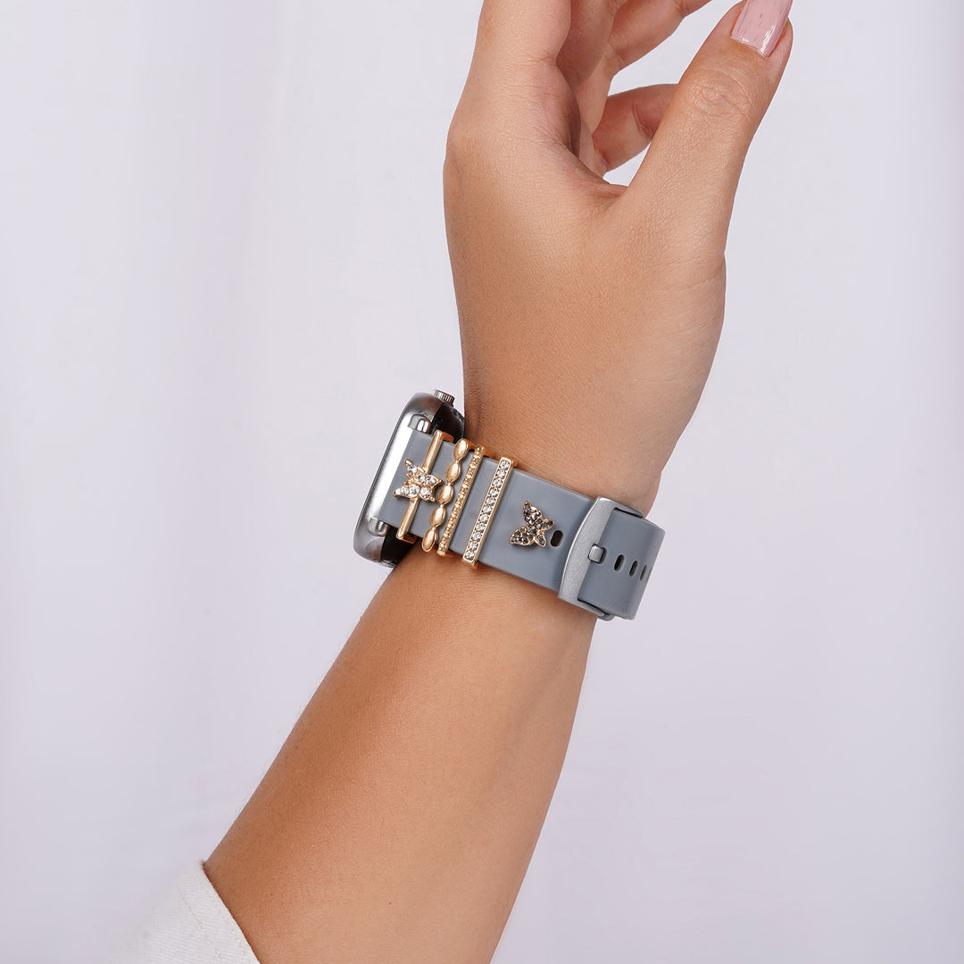 Butterfly Blooms Gold Ring Watch Charm