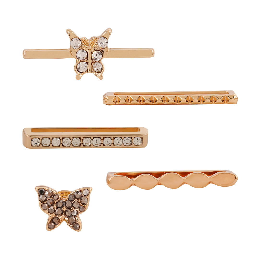 Butterfly Blooms Gold Ring Watch Charm