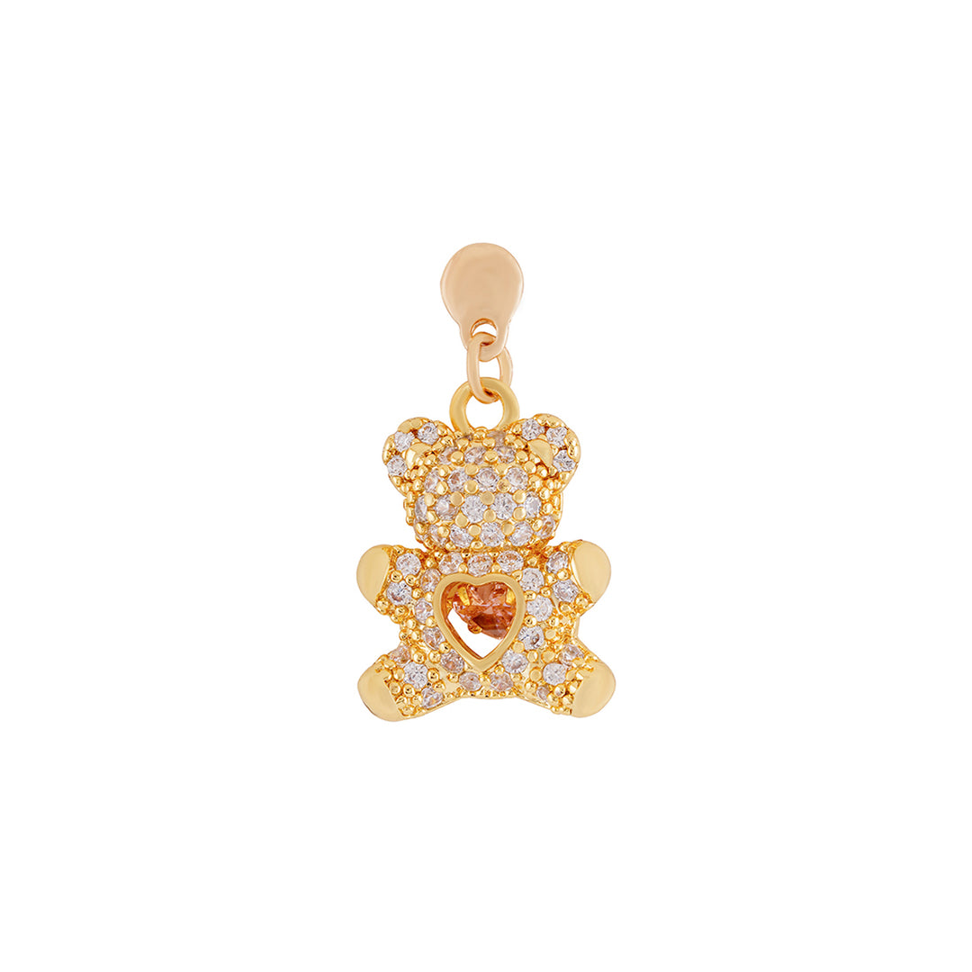Teddy Bear Gold Pin Watch Charm
