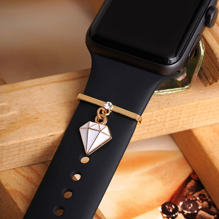 Diamond Bling Gold And White Ring Watch Charm